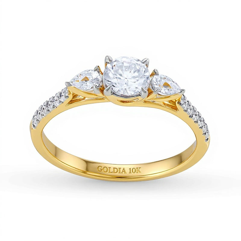 0.75 CT. TW Multi-Diamond Three Stone Engagement Ring in 10K Gold