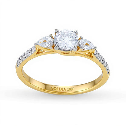 0.75 CT. TW Multi-Diamond Three Stone Engagement Ring in 10K Gold