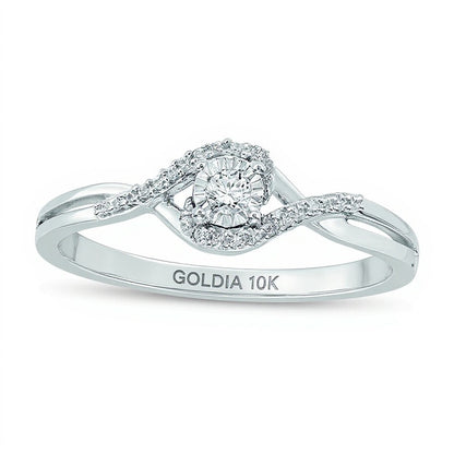 Diamond Accent Woven Promise Ring in 10K White Gold