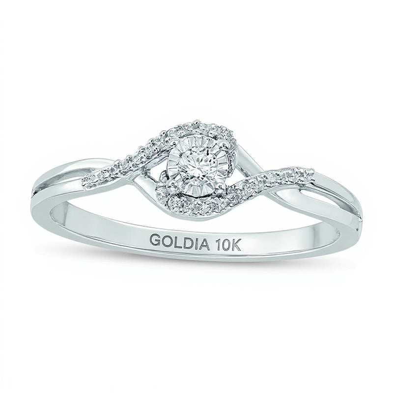 Diamond Accent Woven Promise Ring in 10K White Gold
