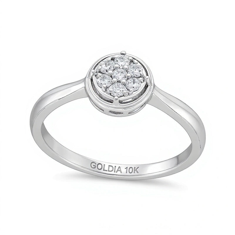 0.17 CT. TW Multi-Diamond Frame Ring in 10K White Gold