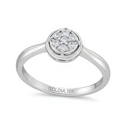 0.17 CT. TW Multi-Diamond Frame Ring in 10K White Gold