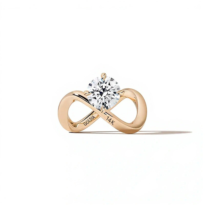 Zales x SHAHLA 2.0 CT. Lab-Grown Diamond Solitaire Infinity Ring in 14K Gold (F/VS2)