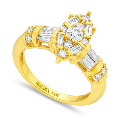 1.0 CT. TW Marquise Multi-Diamond Ring in 14K Gold
