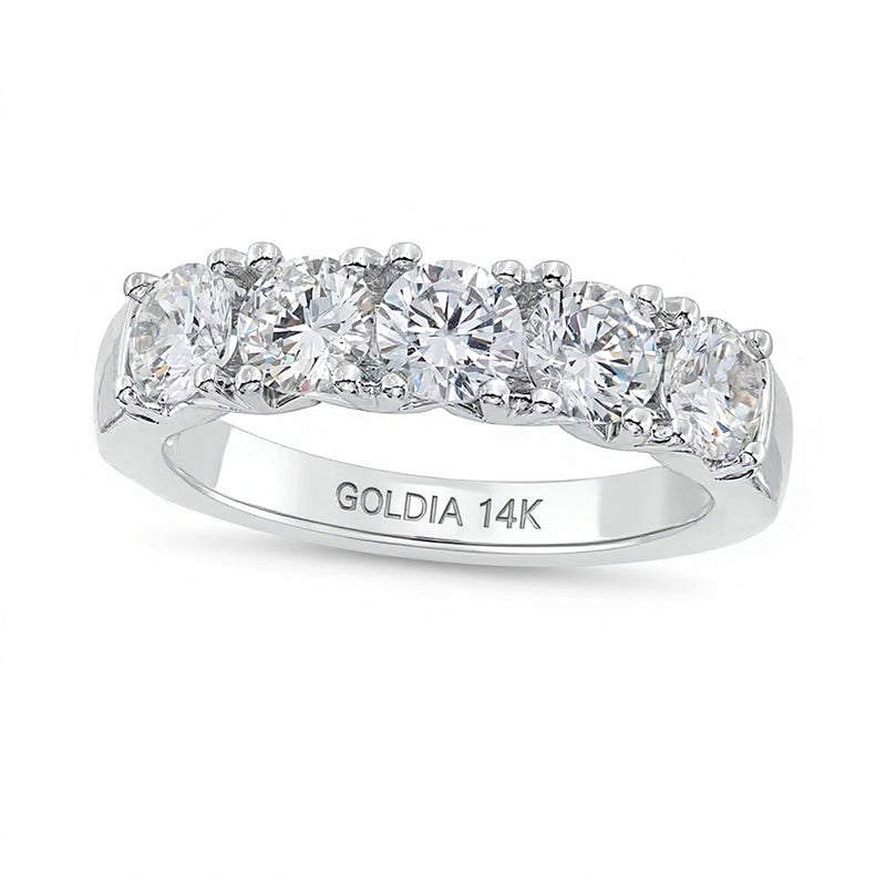 2.0 CT. TW Five Stone Lab-Grown Diamond Anniversary Band in 14K White Gold (F/SI2)