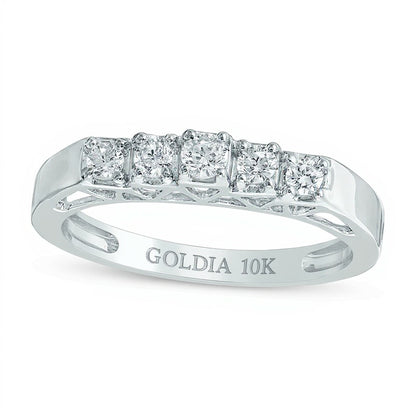 0.25 CT. TW Diamond Five Stone Anniversary Band in 10K White Gold