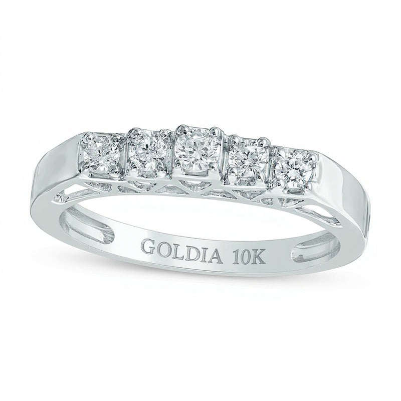 0.25 CT. TW Diamond Five Stone Anniversary Band in 10K White Gold