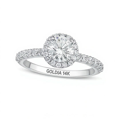 1.5 CT. TW Lab-Grown Diamond Frame Engagement Ring in 14K White Gold (F/VS2)