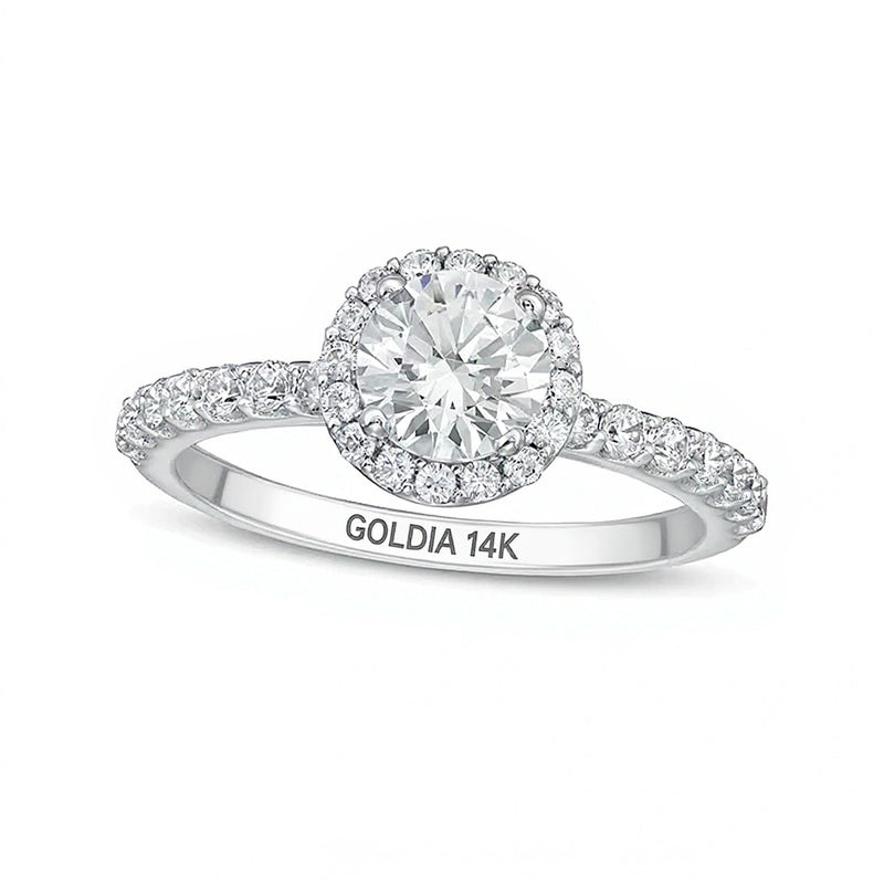 1.5 CT. TW Lab-Grown Diamond Frame Engagement Ring in 14K White Gold (F/VS2)