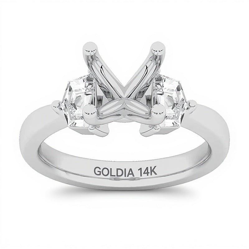 0.63 CT. TW Shield Lab-Grown Diamond Semi Mount in 14K White Gold (F/VS2)