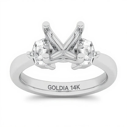 0.63 CT. TW Shield Lab-Grown Diamond Semi Mount in 14K White Gold (F/VS2)