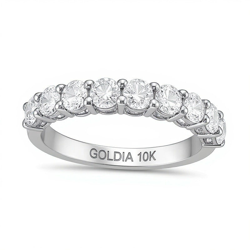 1.25 CT. TW Diamond Nine Stone Band in 10K White Gold (I/I2)
