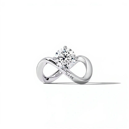 Zales x SHAHLA 2.0 CT. Lab-Grown Diamond Solitaire Infinity Ring in 14K White Gold (F/VS2)