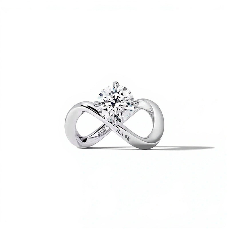 Zales x SHAHLA 2.0 CT. Lab-Grown Diamond Solitaire Infinity Ring in 14K White Gold (F/VS2)