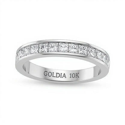 1.0 CT. TW Princess-Cut Diamond Anniversary Band in 10K White Gold