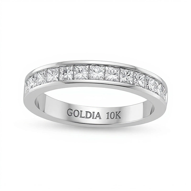 1.0 CT. TW Princess-Cut Diamond Anniversary Band in 10K White Gold