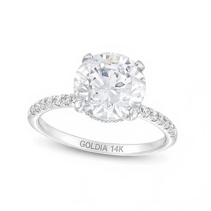 3.25 CT. TW Lab-Grown Diamond Engagement Ring in 14K White Gold (I/SI2)