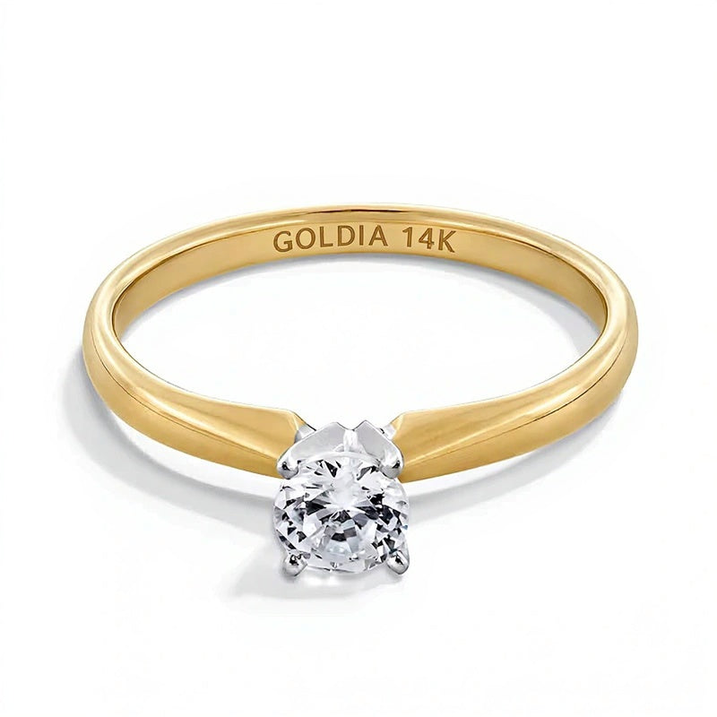 0.33 CT. Diamond Solitaire Engagement Ring in 14K Gold (I/I2)