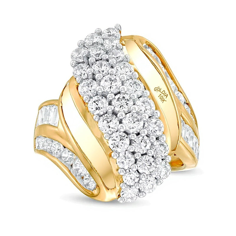 3.0 CT. TW Diamond Multi-Row Bypass Ring in 10K Gold