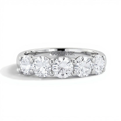 2.0 CT. TW Lab-Grown Diamond Five-Stone Anniversary Band in 10K White Gold (F/VS2)