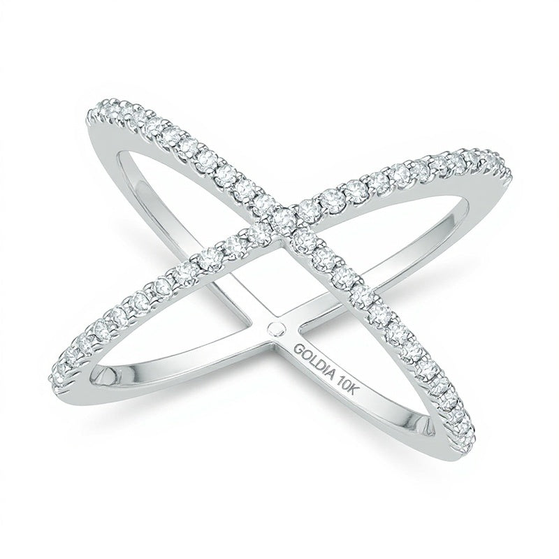 0.33 CT. TW Diamond Orbit Ring in 10K White Gold