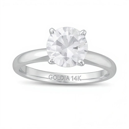 1.5 CT. Lab-Grown Diamond Solitaire Engagement Ring in 14K White Gold (F/VS2)