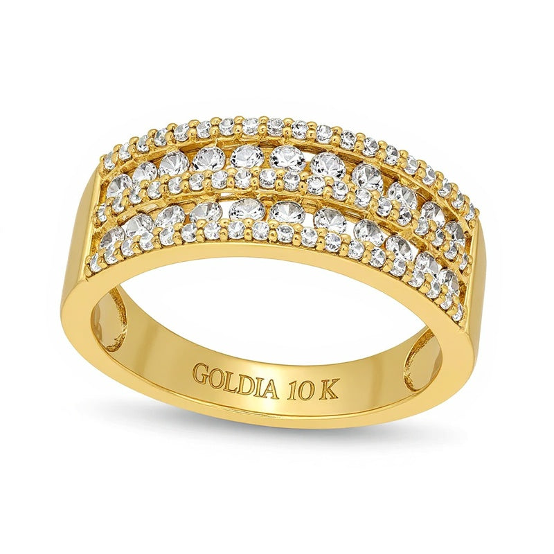 0.75 CT. TW Diamond Multi-Row Band in 10K Gold