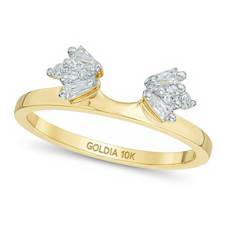 0.25 CT. TW Baguette and Round Diamond Solitaire Enhancer in 10K Gold