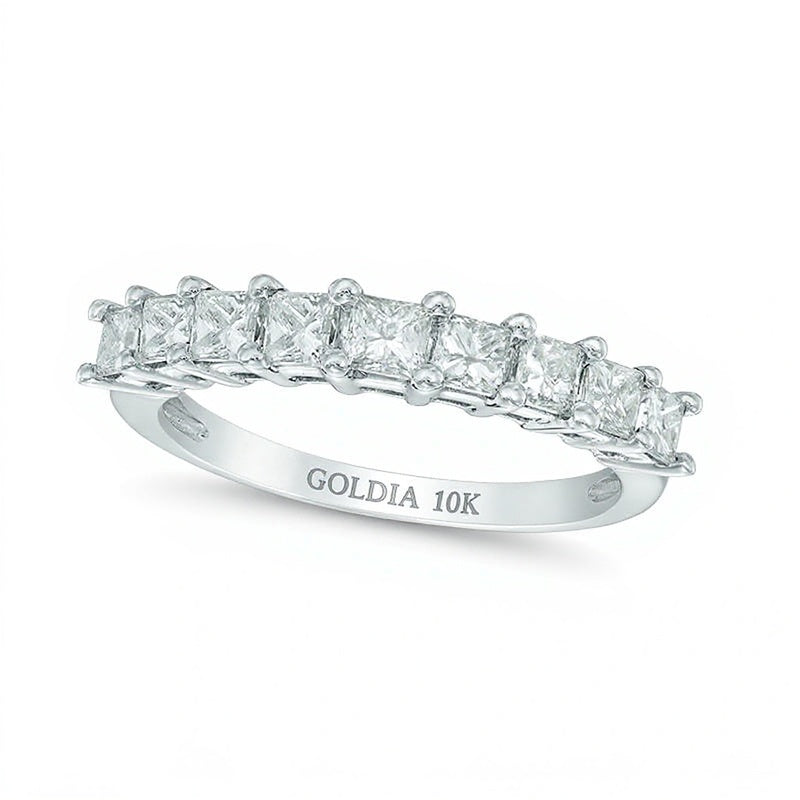 1.0 CT. TW Princess-Cut Diamond Anniversary Band in 10K White Gold