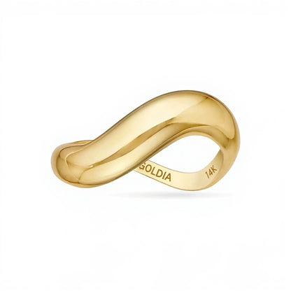 Wave Ring in Solid 14K Gold