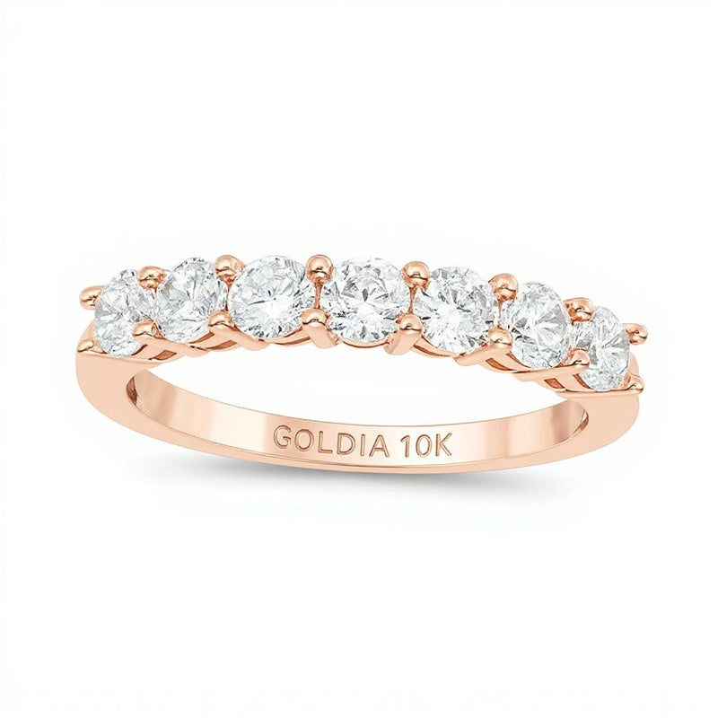 1.0 CT. TW Diamond Seven Stone Anniversary Band in 10K Rose Gold
