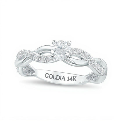 1.0 CT. TW Diamond Twist Engagement Ring in 14K White Gold