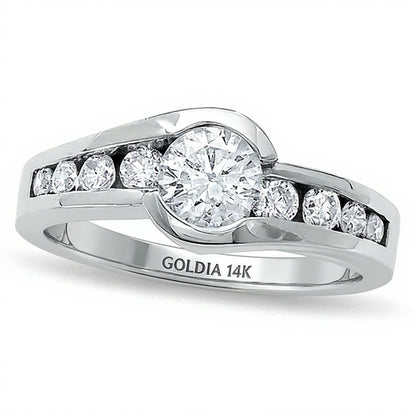 1.0 CT. TW Diamond Bezel Set Engagement Ring in 14K White Gold