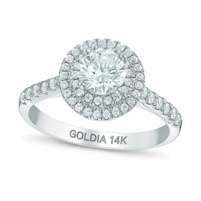 1.2 CT. TW Diamond Double Frame Engagement Ring in 14K White Gold