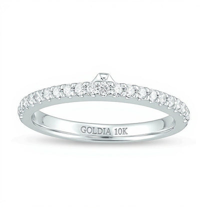 0.75 CT. TW Composite Diamond Pear-Shaped Frame Engagement Ring in 10K White Gold