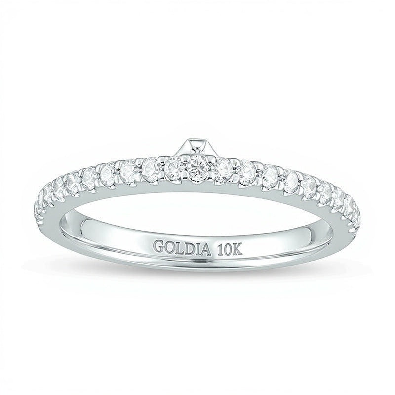 0.75 CT. TW Composite Diamond Pear-Shaped Frame Engagement Ring in 10K White Gold