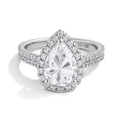 2.63 CT. TW Pear-Shaped Lab-Grown Diamond Frame Ring in 14K White Gold (F/SI2)