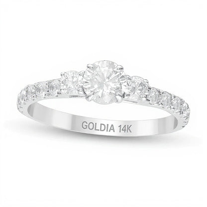 1.0 CT. TW Diamond Three Stone Engagement Ring in 14K White Gold