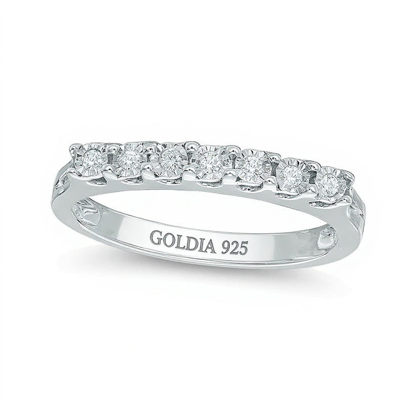 0.1 CT. TW Diamond Seven Stone Anniversary Band in Sterling Silver