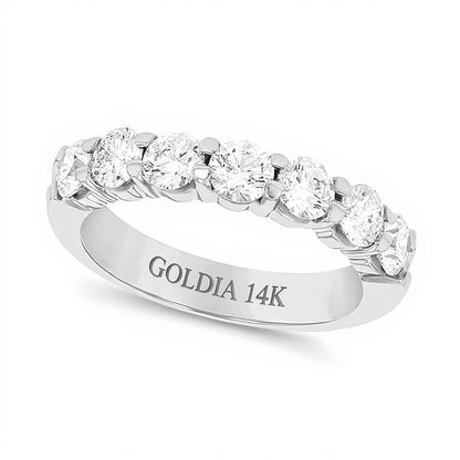 1.5 CT. TW Diamond Seven Stone Anniversary Band in 14K White Gold