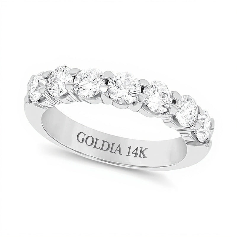 1.5 CT. TW Diamond Seven Stone Anniversary Band in 14K White Gold