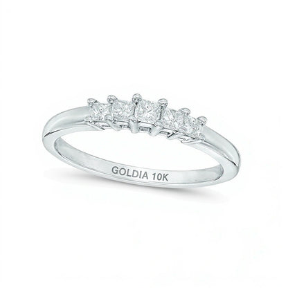 0.25 CT. TW Princess-Cut Diamond Five Stone Anniversary Band in 10K White Gold