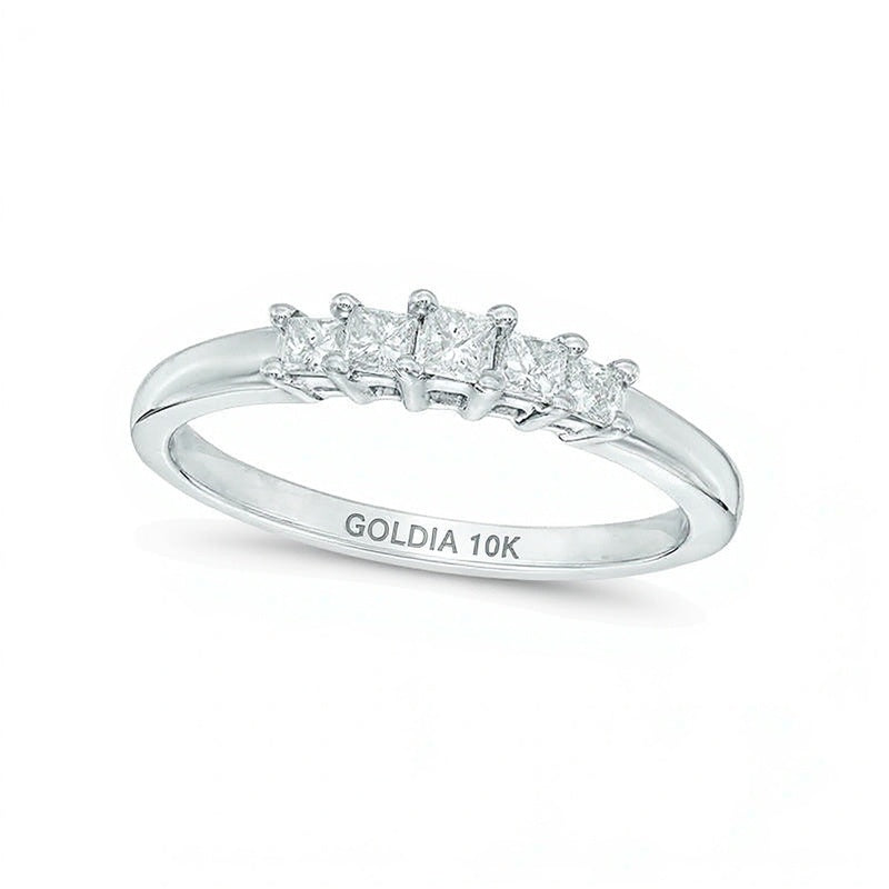 0.25 CT. TW Princess-Cut Diamond Five Stone Anniversary Band in 10K White Gold