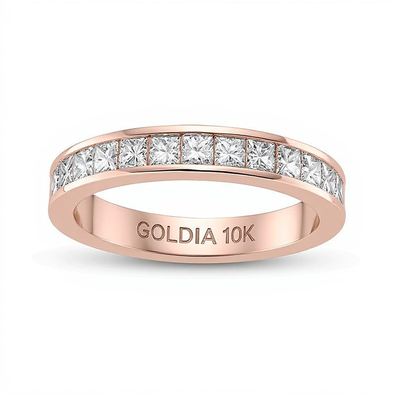 1.0 CT. TW Princess-Cut Diamond Anniversary Band in 10K Rose Gold