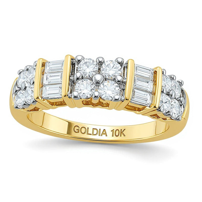 1.0 CT. TW Diamond Clover Band in 10K Gold