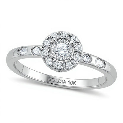 0.25 CT. TW Multi-Diamond Frame Ring in 10K White Gold