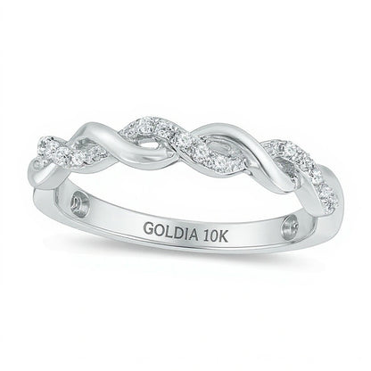 0.13 CT. TW Diamond Braid Band in 10K White Gold
