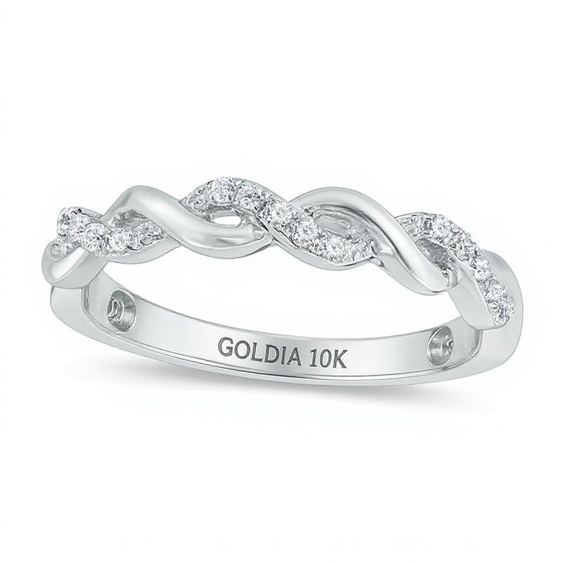 0.13 CT. TW Diamond Braid Band in 10K White Gold