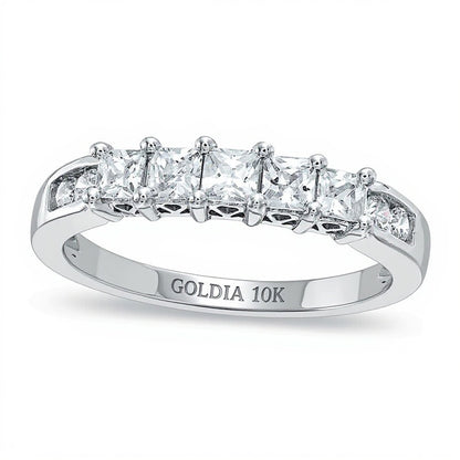0.75 CT. TW Princess-Cut Diamond Nine Stone Band in 10K White Gold