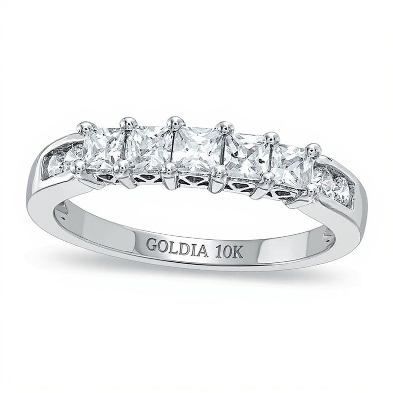 0.75 CT. TW Princess-Cut Diamond Nine Stone Band in 10K White Gold